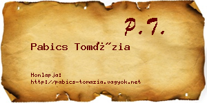 Pabics Tomázia névjegykártya